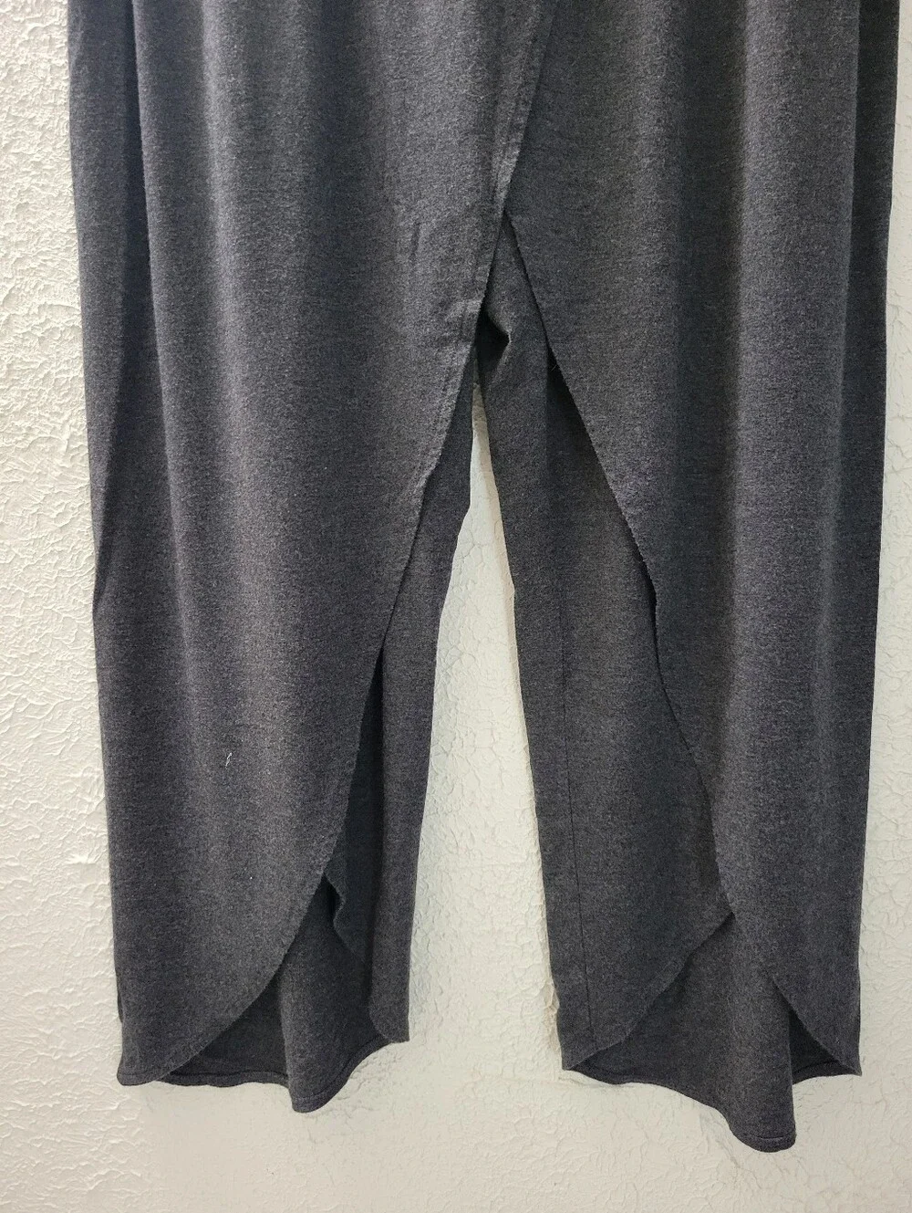 Athleta Sz L Yoga Release Pant Gray Open Front Flowy Loose Boho Womens Pants - Picture 4 of 6